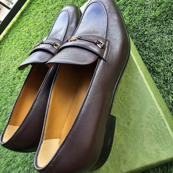 Gucci Loafers Mens Sz 12 Ed G-bit Leather New Authentic, Preppy Wedding Formal - Picture 9 of 13